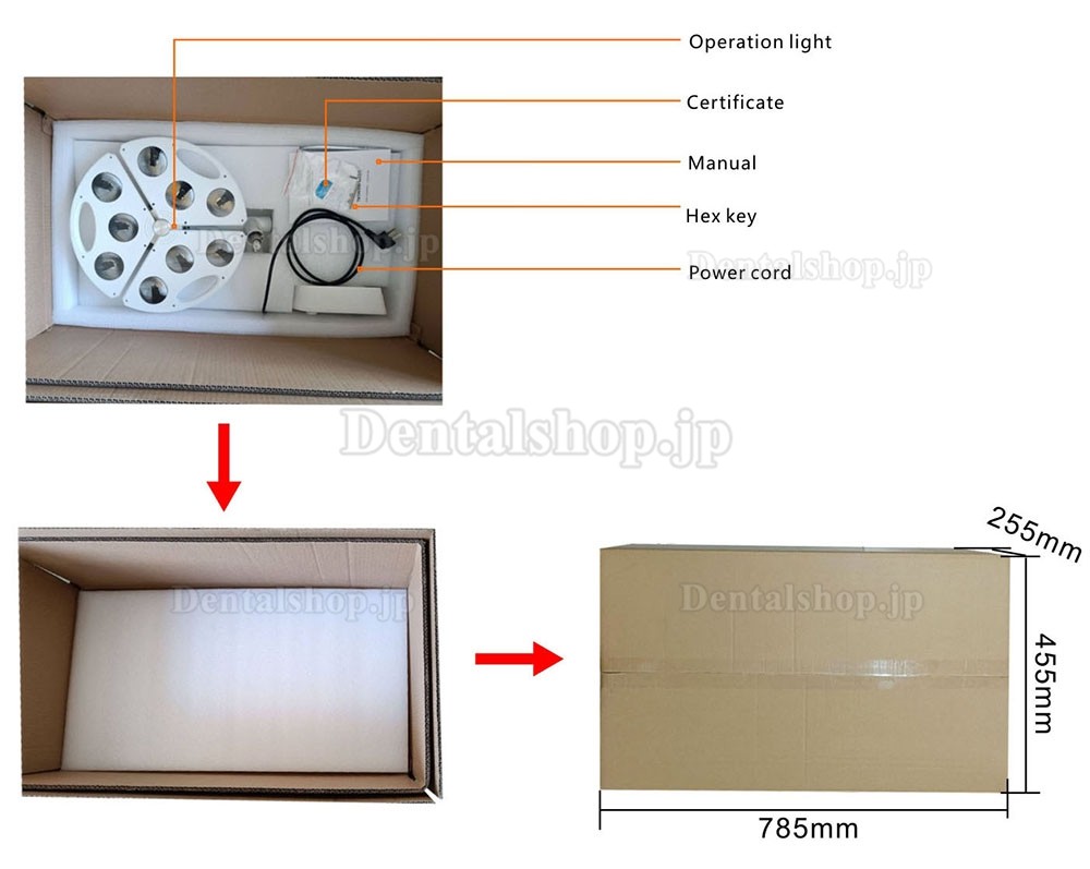 KWS KD-2012B-5 90W LED歯科手術用ライト 壁掛け式無影ランプ CE認証取得済み